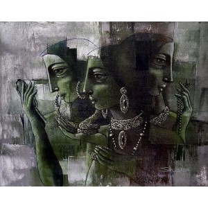 Shaista Momin, Untitled, 24 x 30 Inch, Acrylic on Canvas, Figurative Painting, AC-SHM-001